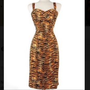 Deadly Dames by Micheline Pitt Tiger Striped Wiggle Dress